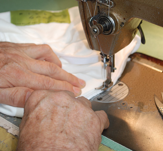 Hands sewing