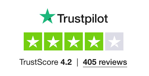 Trustpilot - TrustScore 4.2 from 405 reviews